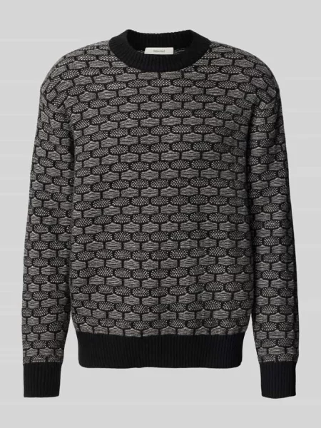 Sweter z dzianiny o kroju relaxed fit z mieszanki wełny model ‘KEITH’ Selected Homme czarny
