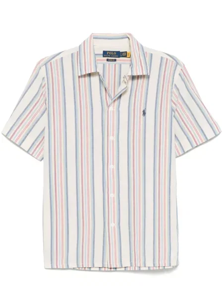 Prugasta polo majica Polo Ralph Lauren s vezom bijela