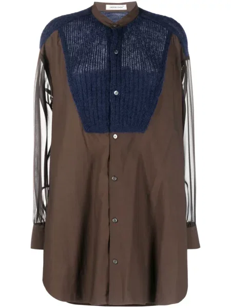 Cămașă Undercover din poplin maro