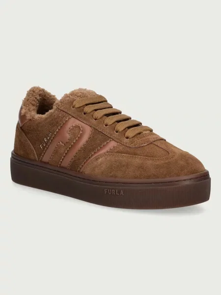 Furla Allegra sneakers pentru femei din piele maro