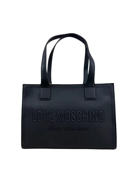 Lniana torebka Love Moschino czarna