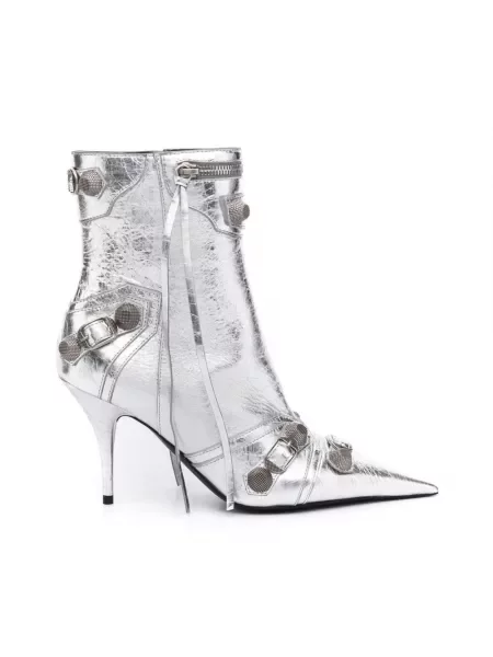 Lniane botki Balenciaga szare
