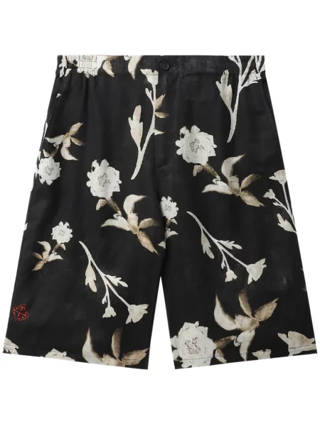 Pantaloni scurți Off-white cu model floral cu imagine alb