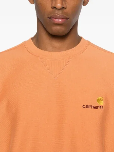 Hanorac crewneck Carhartt Wip cu broderie portocaliu