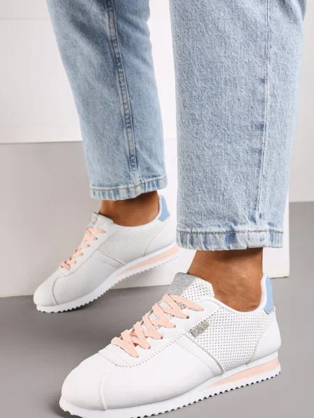 Sneakers Albi cu Cusături Phyrise alb