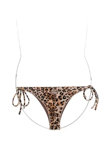 Bikini Mc2 Saint Barth cu model leopard cu legături maro