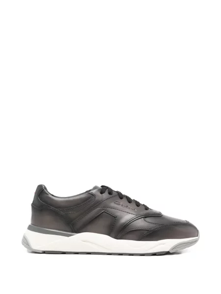 Sneakerși Santoni din piele maro