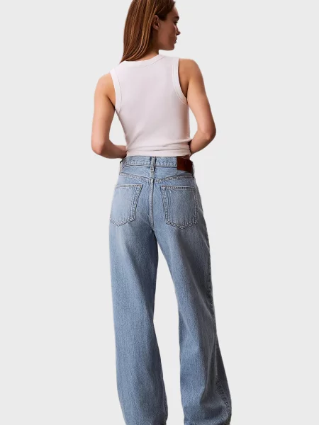 Джинсы с широкими штанинами Calvin Klein Jeans голубой
