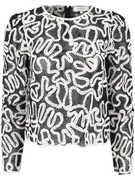 Haftowana bluzka Sea czarna