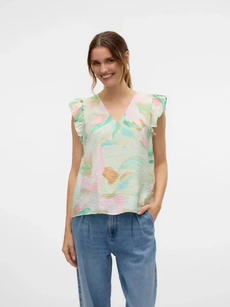 Блуза Vero Moda світло-зелений зелена