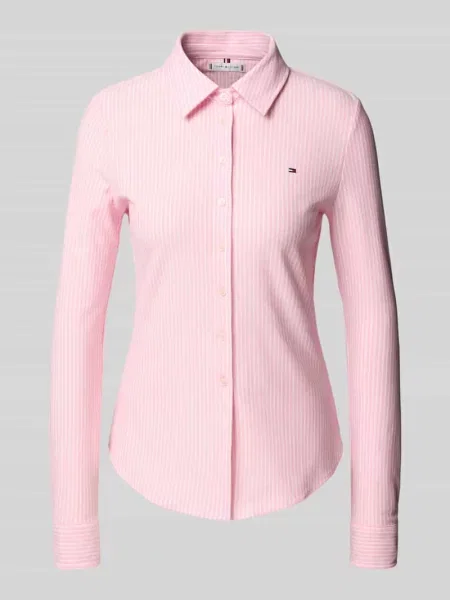 Bluzka koszulowa o kroju slim fit z mieszanki bawełny Tommy Hilfiger