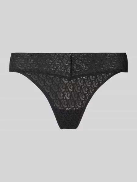 Stringi obszyte koronką Calvin Klein Underwear czarne