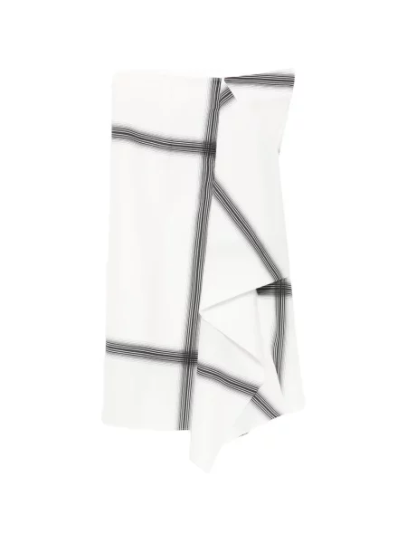 Fustă Less cu dungi asimetrică alb