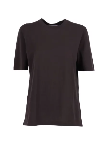Scurt tricou Kangra cu decolteu rotund maro