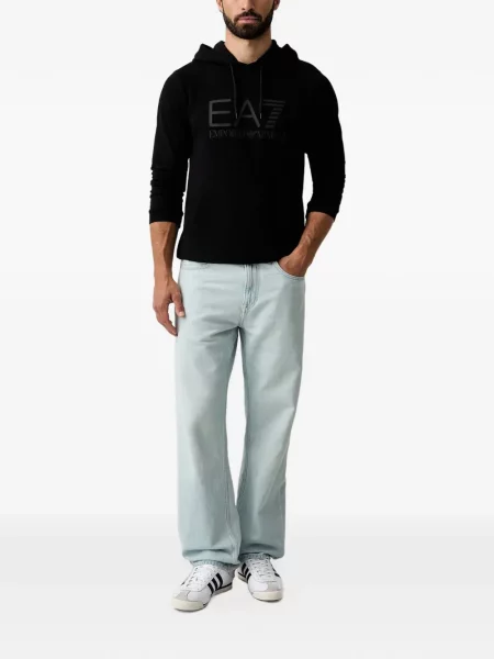 Суичър с качулка Ea7 Emporio Armani с принт черно