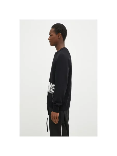 Sweter Logo Knit Crew lekki czarny