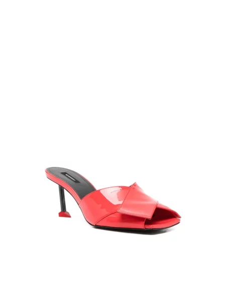 Lniane klapki Givenchy czerwone