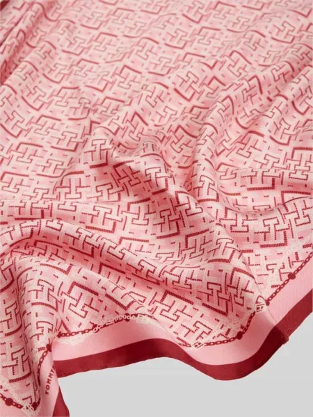 Chusta z czystego jedwabiu z nadrukiem z logo na całej powierzchni Tommy Hilfiger
