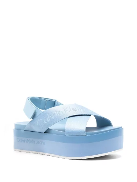 Sandale Calvin Klein Jeans din jacard albastru