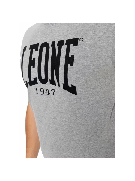 Krátky tričko Leone 1947 s krátkymi rukávmi s autogramom sivá