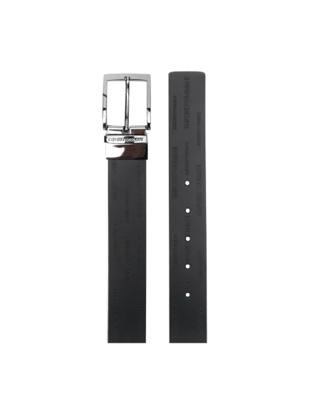 Emporio Armani pasek skórzany dwustronny czarny