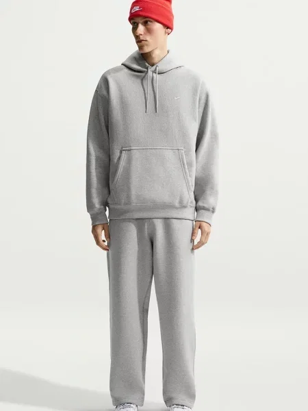 Nike Sportswear bluza z kapturem z bawełną Solo Swoosh szara
