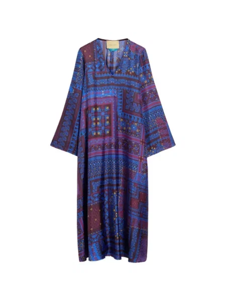 Rochie midi Momoni de mătase albastru