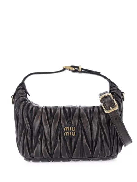 Geantă shopper Miu Miu din piele maro