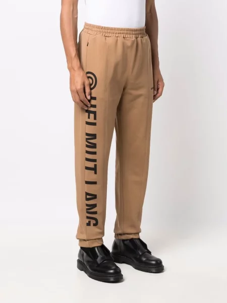 Kalhoty Helmut Lang s potiskem hnědé