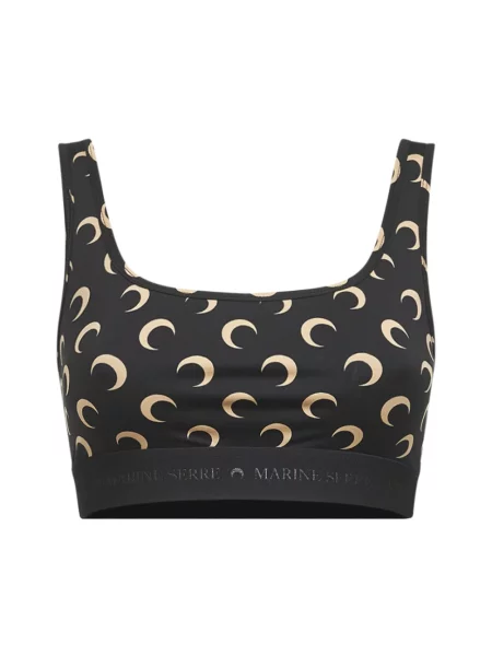 Top Marine Serre żakardowy na ramiączkach o krotszym kroju czarny