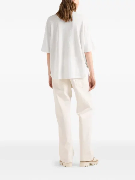 Scurt tricou Prada de in alb