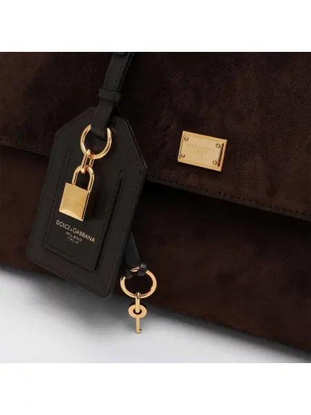 Torebka Dolce And Gabbana skórzana biznesowa brązowa