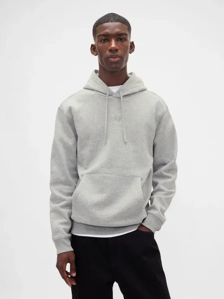 GAP Majica svetlo siva črna