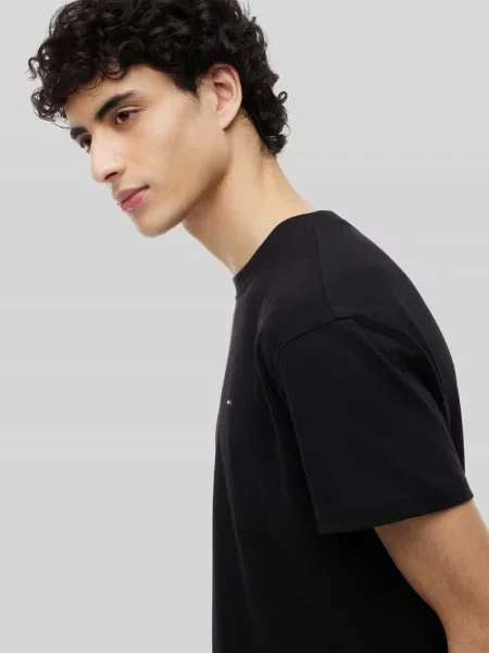 T-shirt o kroju regular fit z czystej bawełny Tommy Hilfiger Jeans czarna