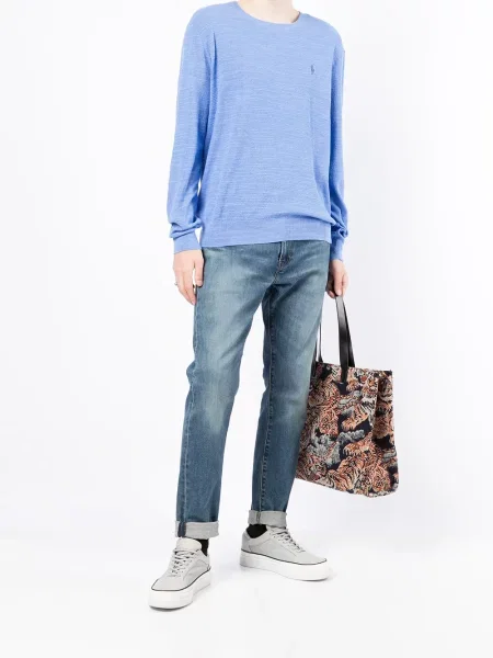 Pruhované tenisky Polo Ralph Lauren s kulatým výstřihem černé