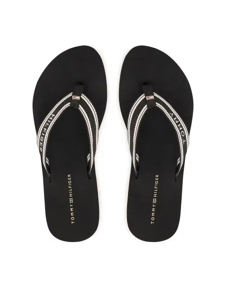 TOMMY HILFIGER Flip-flops / alb negru