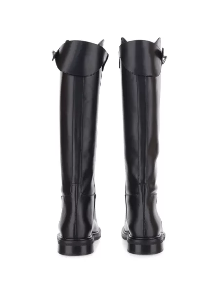 Botine Poeve din piele cu bretele negru