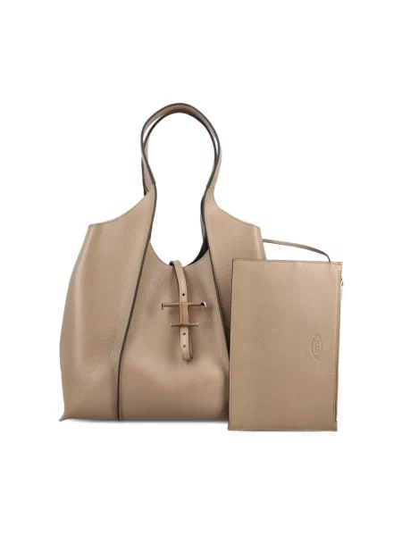 Torebka skórzana Tod's skórzana beżowa