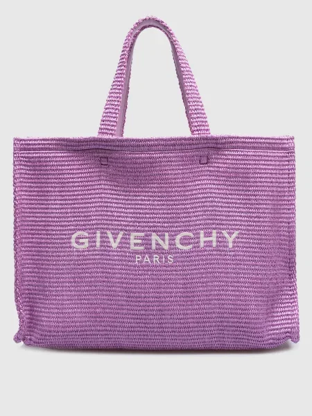 Сумка-тоут G з рафії з вишивкою логотипа Givenchy фіолетова