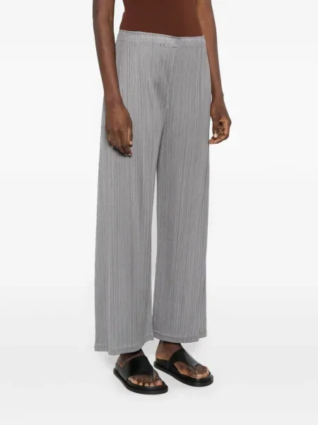 Pantaloni Pleats Please Issey Miyake plisate gri