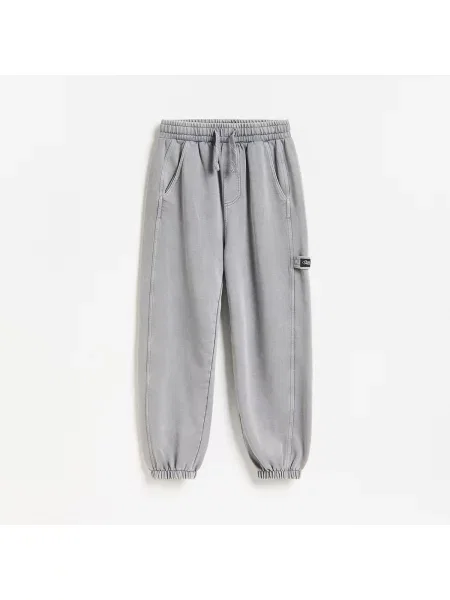 Reserved Baggy jogger nadrág koptatott hatással sötétszürke