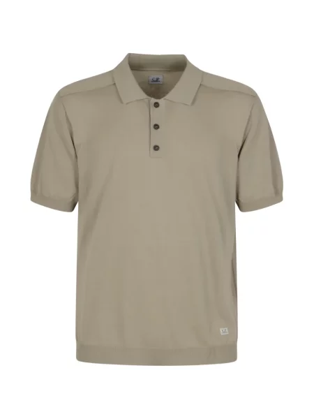 Tricou polo C.p. Company tricotate cu autograf gri