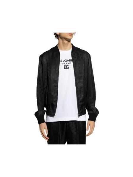 Kurtka bomber Dolce And Gabbana z logo czarny
