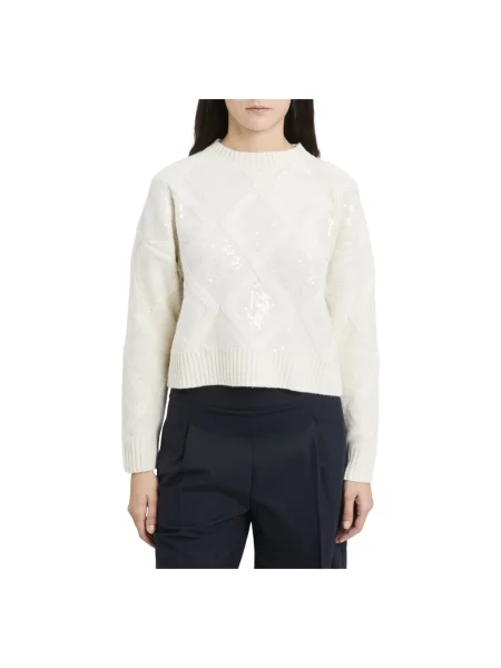 Dzianinowy sweter Kaos biały