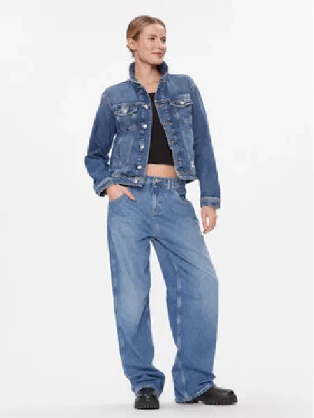 Tommy Jeans Jeansová bunda Mom Fit modrá