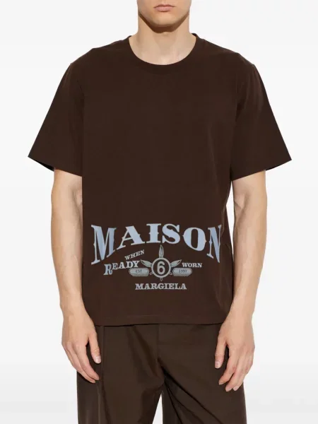 Μπλούζα Mm6 Maison Margiela με σχέδιο καφέ