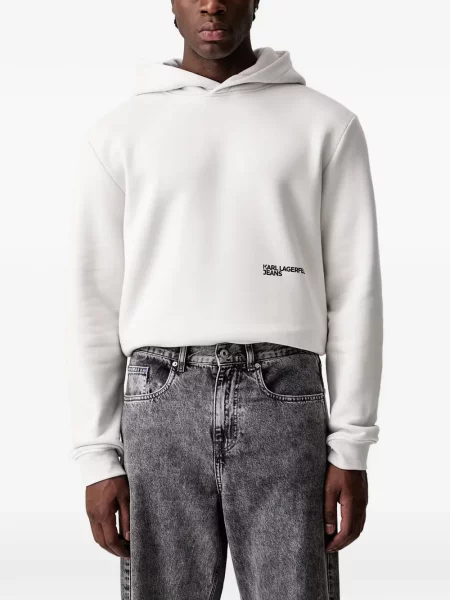 Hanorac cu glugă Karl Lagerfeld Jeans cu imagine alb