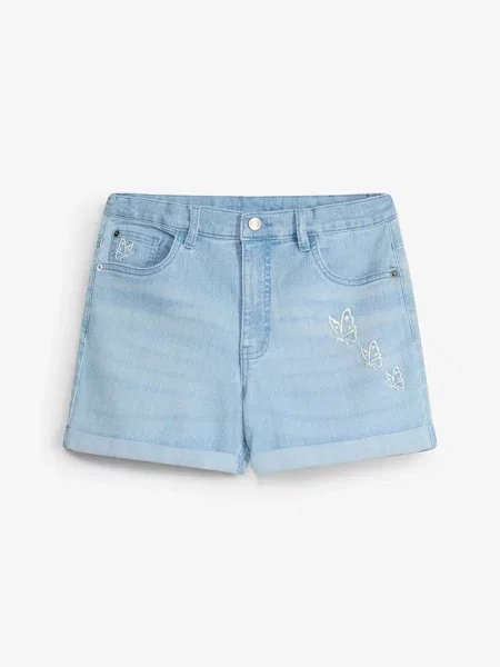 Szorty jeansowe loose fit ze średnim stanem z bawełną organiczną niebieskie