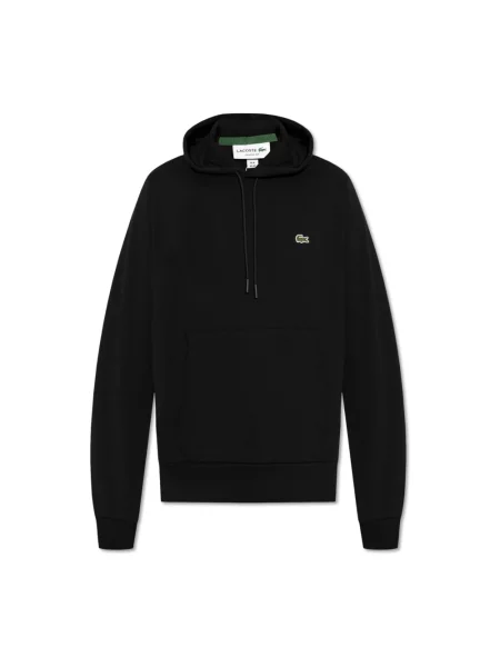 Bluza z kapturem Lacoste polarowa czarna