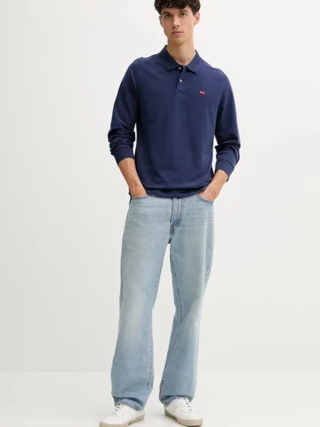 Majica z dolgimi rokavi Levi's modra
